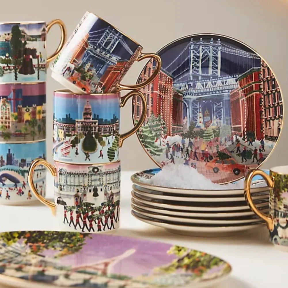 Anthropologie PHILLY Holiday in the City Plate 2024